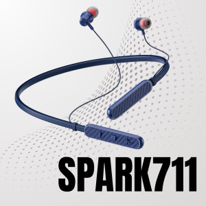 TecSox Spark 711 Bluetooth Neckband, 30 Hours Play Time, HD Mic & High Bass, 13mm Driver (Blue)- Pack of 5