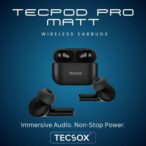 TecSox TecPod Pro | 30Hr Playtime | Deep Bass | Bluetooth Earbuds | IPX Water Resistant- Pack of 5