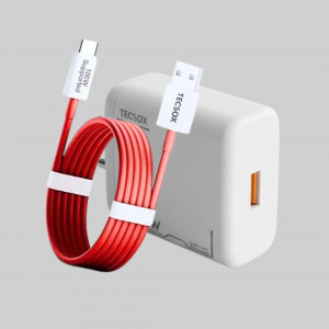 TecSox 100W Mobile Charger | Fast Charging & Data Transfer | Reliable Power for Android Devices- Pack of 5