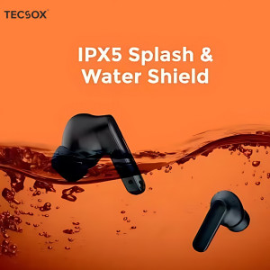 TecSox Pulse 411 Orange | 30Hr Playtime | Deep Bass | Bluetooth Earbuds | IPX Water Resistant- Pack of 5