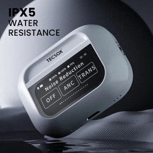 Tecsox Alpha True Wireless Earbuds - White | IPX7 Waterproof | 40-Hour Battery Life | Ultra-Low Latency TWS Bluetooth Headset | Superior Sound Quality & Comfort | Perfect for Sports&DailyUse- Pack of 5