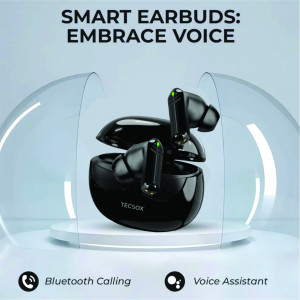 Tecsox Fusion Black TWS Ultimate Wireless Audio Experience- Pack of 5