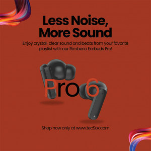 TecSox Pro 6 Wireless Earbuds| IPX | 30hrs Best Low Latency TWS| Bluetooth | Black- Pack of 5