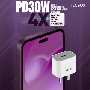 TecSox 30W Mobile Charger | Fast Charging & Data Transfer | Compact & Efficient Power Adapter- Pack of 5