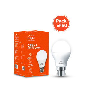 d.light 9W LED Crest 1 Star AC bulb_Cool white Light - Pack of 50