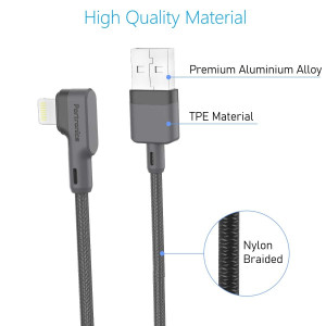 Portronics Konnect L 2M Fast Charging 3A 8 Pin USB Cable  Pack of 10
