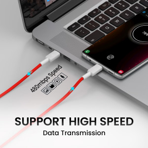 Portronics Konnect Link C Square 100W Type C to Type C Fast Charging PD Cable Pack of  10