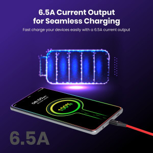 Portronics Konnect Dash 2 Unbreakable 6.5A 65w USB A to Type C VOOC Flash Charging Cable Pack of  10