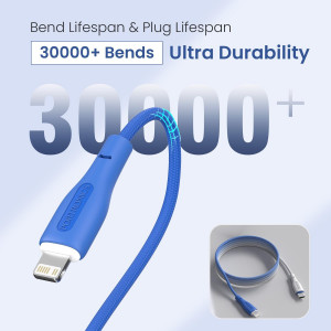 Portronics Hue X 20W Dual Tone Colour Type C to 8 Pin Fast Charging Cable Pack  of 10