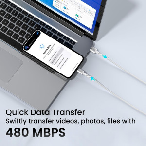 Portronics Konnect X 3A Unbreakable Nylon Braided USB to 8 Pin Fast Charging Cable Pack of  10