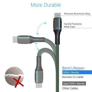 Portronics Konnect CL 20W POR-1067 Type-C to 8 Pin USB 1.2M Cable  Pack of 10