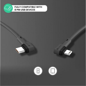 Portronics Konnect L 20W PD Quick Charge Type-C to 8-Pin USB Mobile Charging Cable Pack of 10