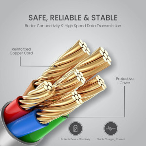 Portronics Konnect B+ 8 Pin Usb Cable Pack of 10