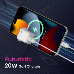 Portronics Adapto 20 Lite Smallest 20W GaN Wall Charger Pack of 10