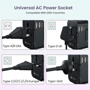 Portronics Juicemate 2 Universal Travel Adapter Pack of 10