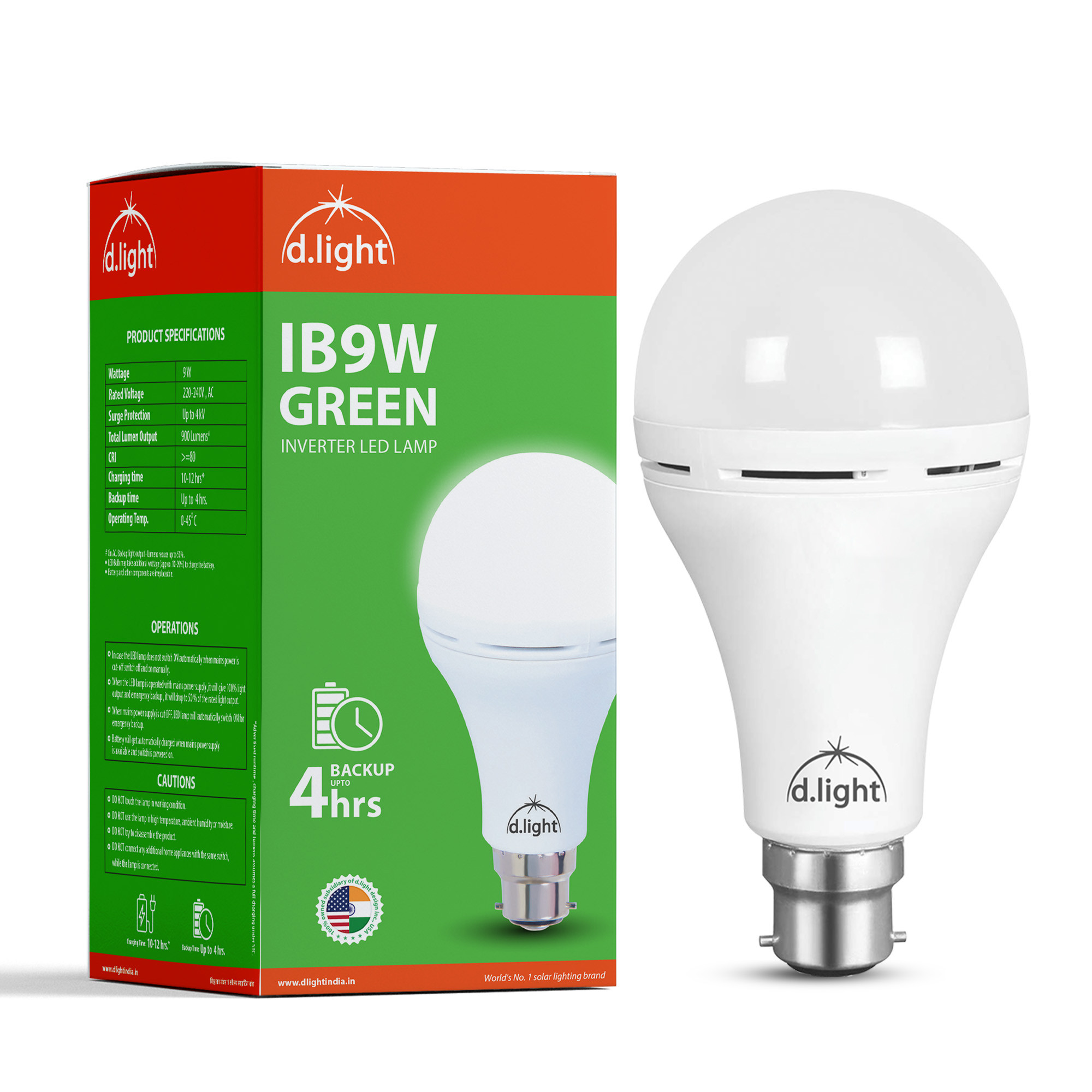 9W Green Inverter LED Lamp - Pack Of 20